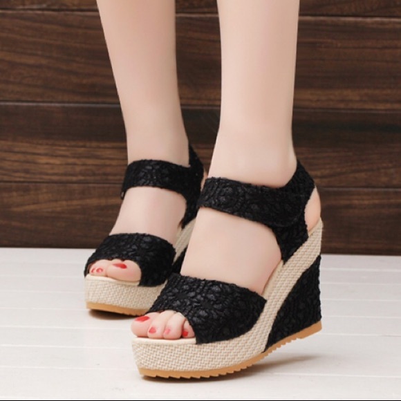 ⬇️💲PRICE DROP ⬇️Wedges Sandals Lace - Picture 4 of 8